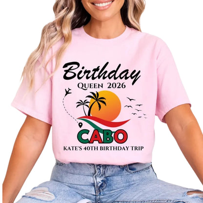 Custom Cabo Crew Matching Birthday Family T Shirts, Custom Mexico Trip Birthday Matching Shirts For Family ET1135