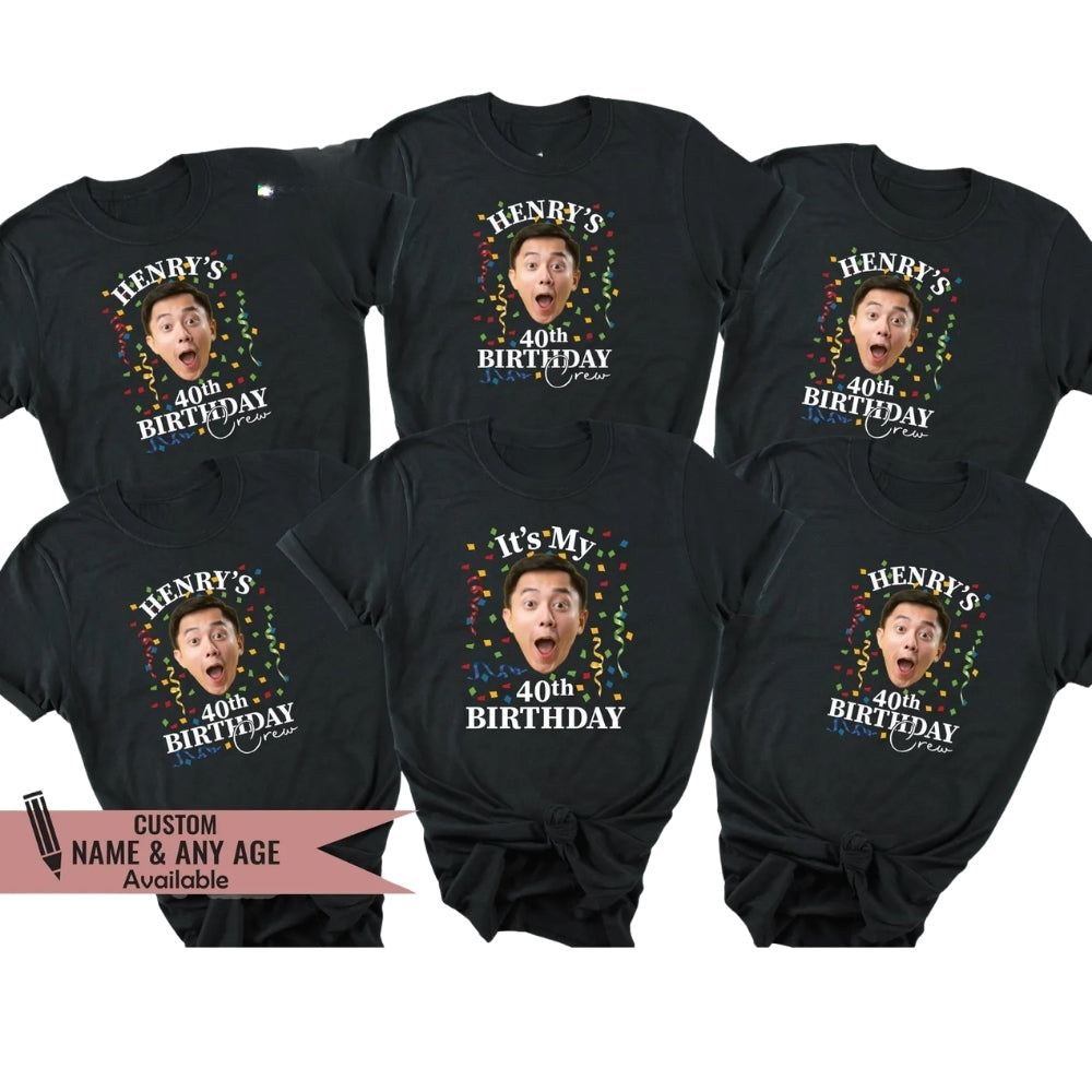 It's My 40th Birthday Custom Photo Matching Family T Shirts, Personalized 40th Birthday Family Matching Shirts ET0420