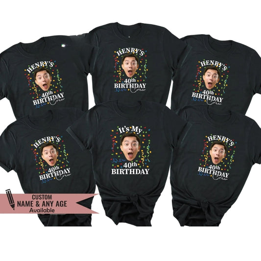 It's My 40th Birthday Custom Photo Matching Family T Shirts, Personalized 40th Birthday Family Matching Shirts ET0420