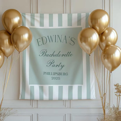 Custom Blue Striped Bachelorette Party Banner, Custom Bachelorette Banner WD0427