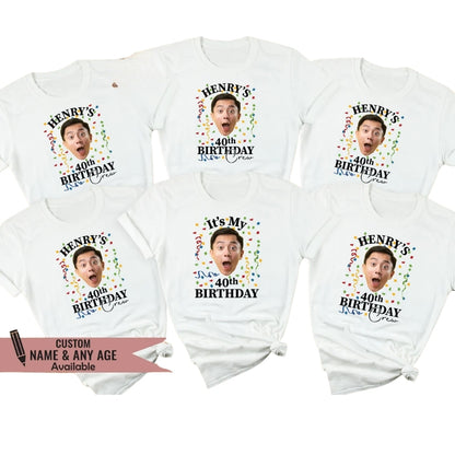 It's My 40th Birthday Custom Photo Matching Family T Shirts, Personalized 40th Birthday Family Matching Shirts ET0420