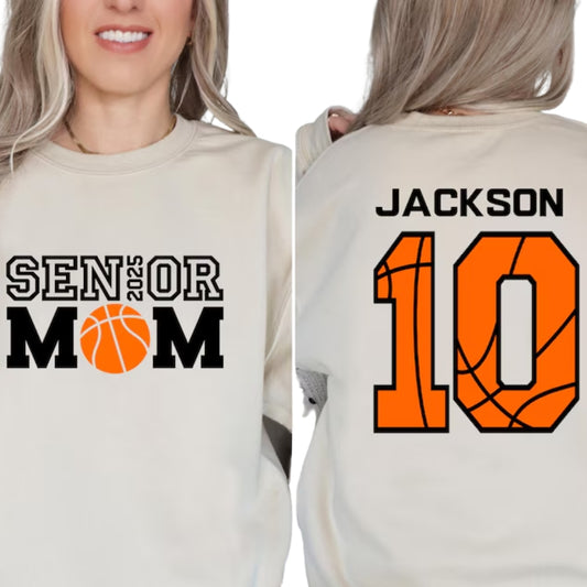 Custom Senior Basketball Mom Sweatshirt, Custom Basketball Sweatshirt 2D0490