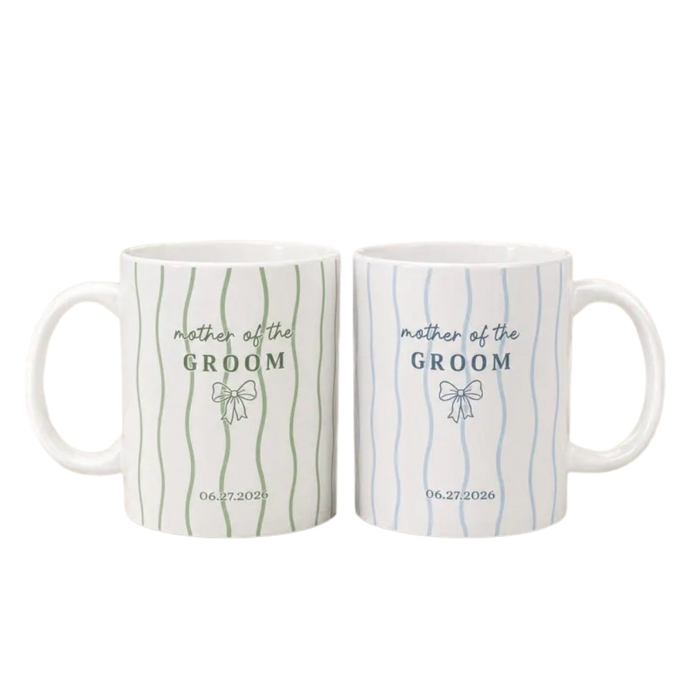 Custom Mother Of The Bride Mother Of The Groom Striped Mug, Custom Mother Of The Couple Wedding Mug WD0474