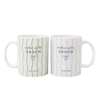 Custom Mother Of The Bride Mother Of The Groom Striped Mug, Custom Mother Of The Couple Wedding Mug WD0474