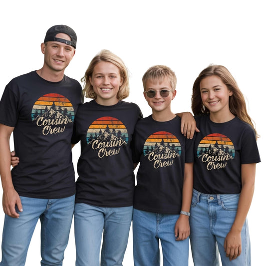 Cousin Crew Retro Matching Family T Shirts, Retro Matching Shirts For Cousins ET0277
