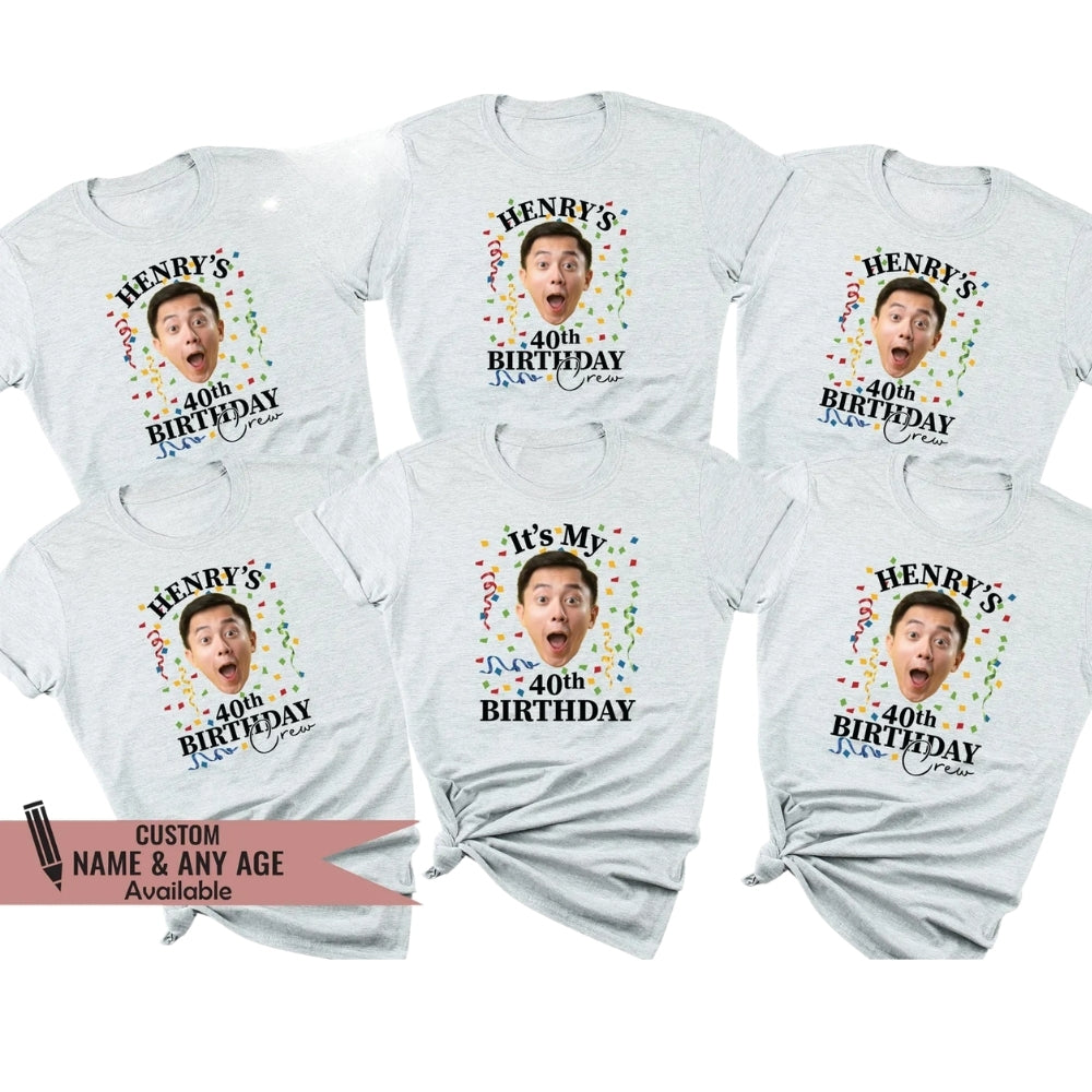 It's My 40th Birthday Custom Photo Matching Family T Shirts, Personalized 40th Birthday Family Matching Shirts ET0420
