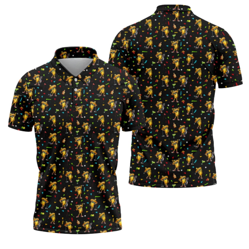 Funny Taco Golf Polo Shirt Mens, Taco Mexico Food  Golf Shirts GZ0198