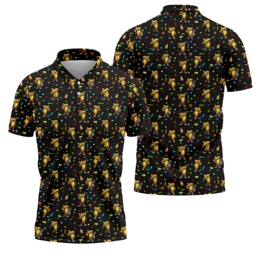 Funny Taco Golf Polo Shirt Mens, Taco Mexico Food  Golf Shirts GZ0198