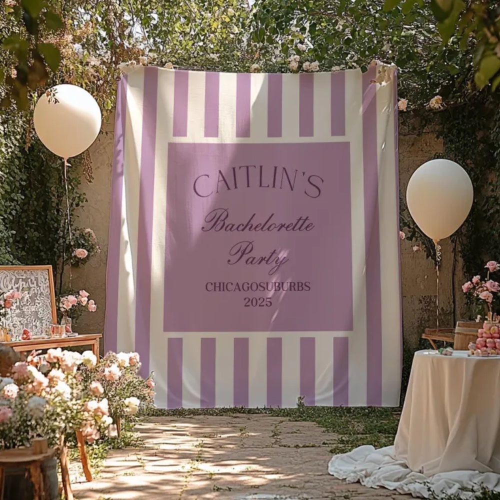 Custom Blue Striped Bachelorette Party Banner, Custom Bachelorette Banner WD0427