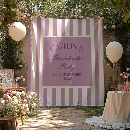 Custom Blue Striped Bachelorette Party Banner, Custom Bachelorette Banner WD0427