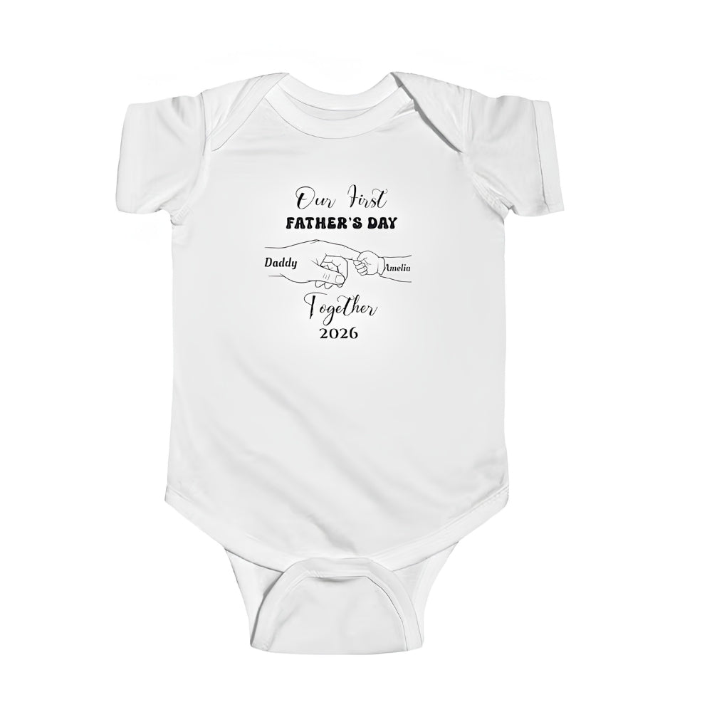 Our First Father's Day Custom Daddy and Baby Matching T Shirt, Personalized 1st Father's Day Matching Shirts ET0968