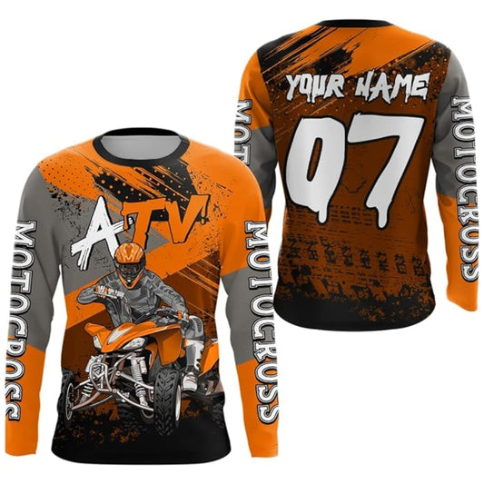 Custom ATV Motocross Jersey Long Sleeve For Men, Personalized ATV Shirts MZ0096