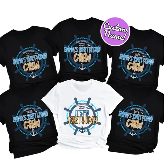 Custom Birthday Cruise Matching Family T Shirts, Personalized Matching Birthday Family Cruise Trip Shirts ET1136