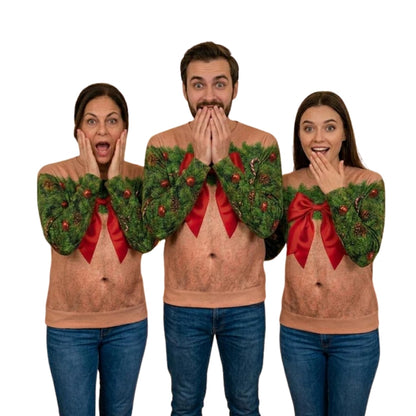 Christmas Bow Ugly 3D Sweatshirt For Men Women, Christmas Funny Sweatshirt 2D1110
