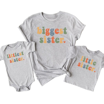 Big Sitter Little Sister Matching Sibling T Shirts, Matching Family Sibling Shirts ET0421