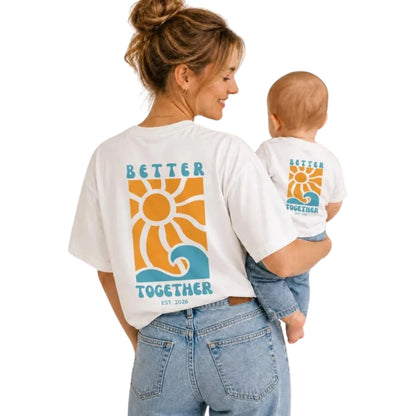 Better Together Custom Retro Flower Dad And Son Matching T Shirt, Custom Father's Day Matching Shirts For Dad Son ET0846