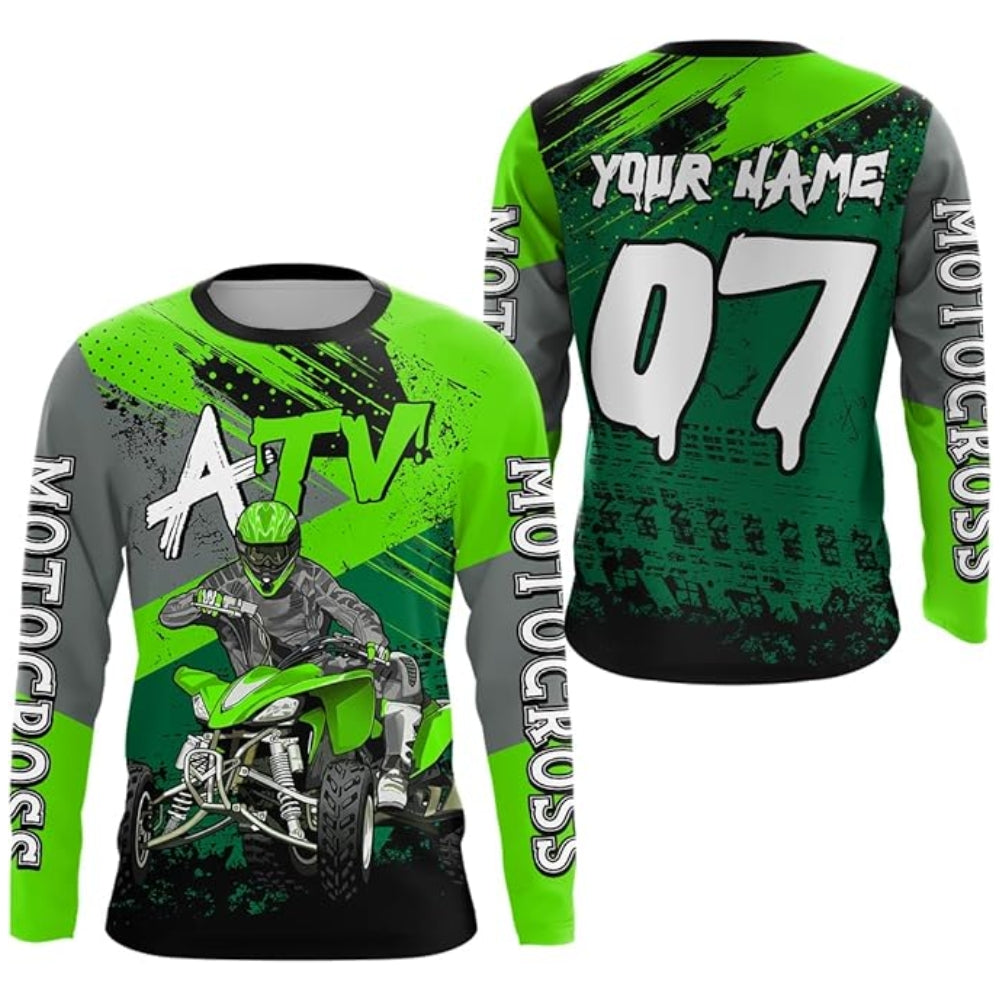 Custom ATV Motocross Jersey Long Sleeve For Men, Personalized ATV Shirts MZ0096