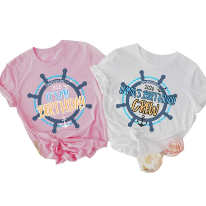 Custom Birthday Cruise Matching Family T Shirts, Personalized Matching Birthday Family Cruise Trip Shirts ET1136