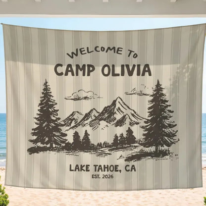 Custom Welcome To Camp Bachelorette Banner, Custom Camping Bachelorette Banner WD0428