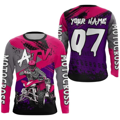 Custom ATV Motocross Jersey Long Sleeve For Men, Personalized ATV Shirts MZ0096