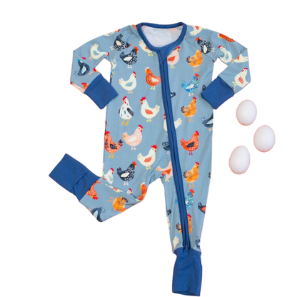 Rooster Chicken Baby Convertible Zippy Romper, Chicken Lover Baby Convertible Romper BB0808