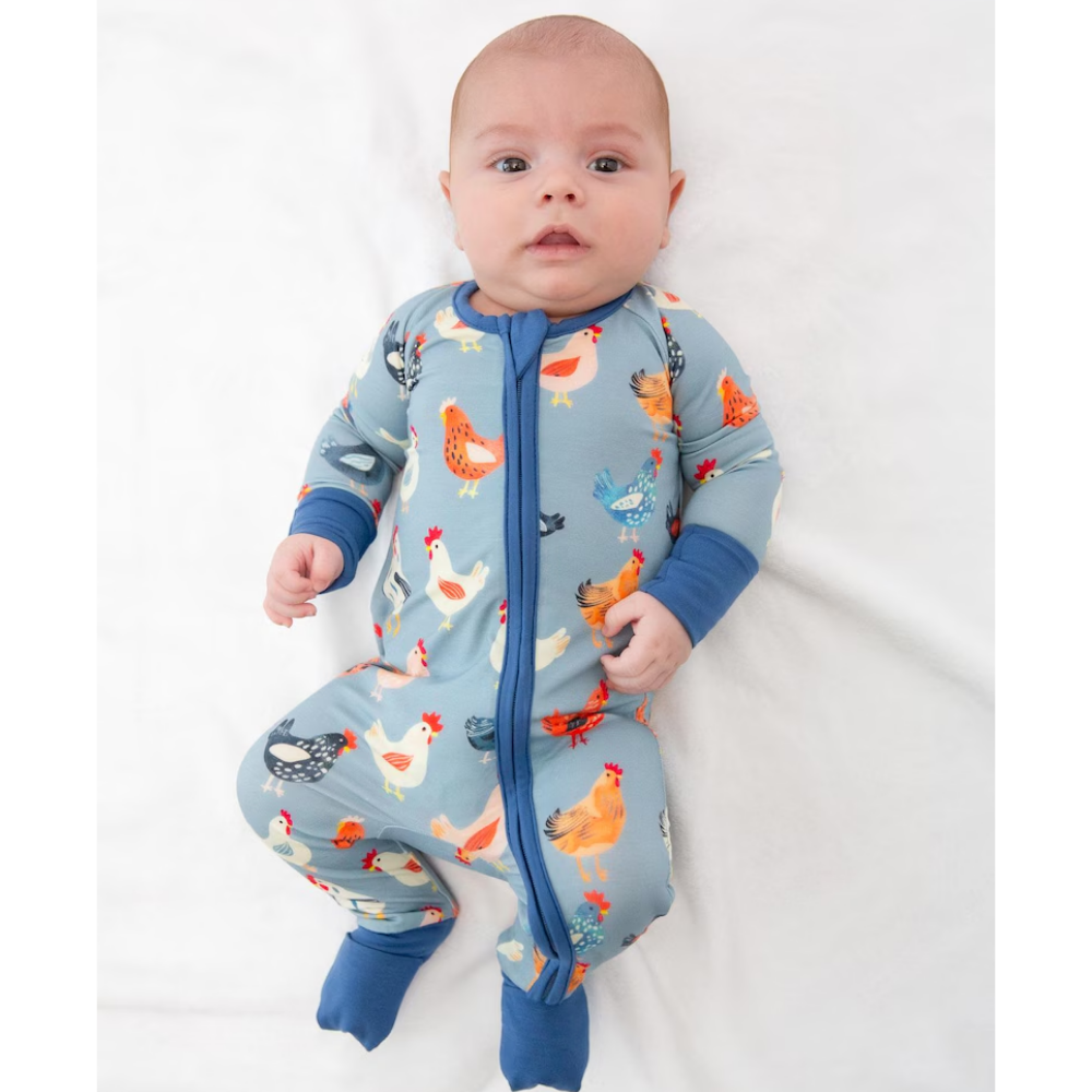 Rooster Chicken Baby Convertible Zippy Romper, Chicken Lover Baby Convertible Romper BB0808