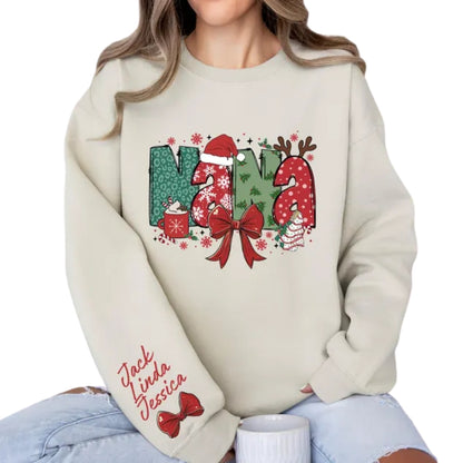 Custom Nana Christmas Sweatshirt, Custom Grandma Christmas Sweatshirt 2D0379