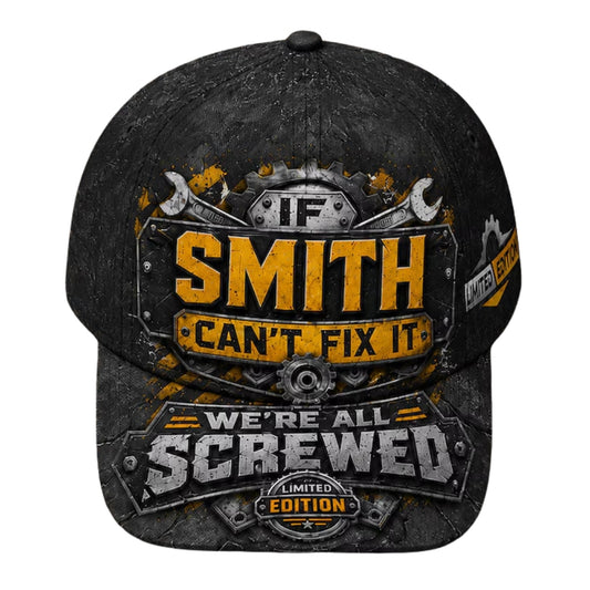 If Your Name Can't Fix It We're Screwed Custom Mechanic Baseball Cap, Personalized Funny Mechanic 3D Printed Cap CP0507