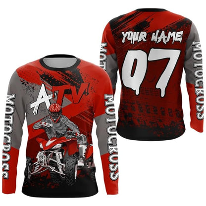 Custom ATV Motocross Jersey Long Sleeve For Men, Personalized ATV Shirts MZ0096