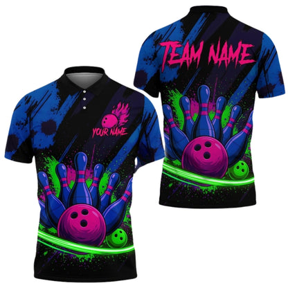 Custom Team Purple Bowling Polo Shirt For Mens, Custom Bowling Shirts BE0142