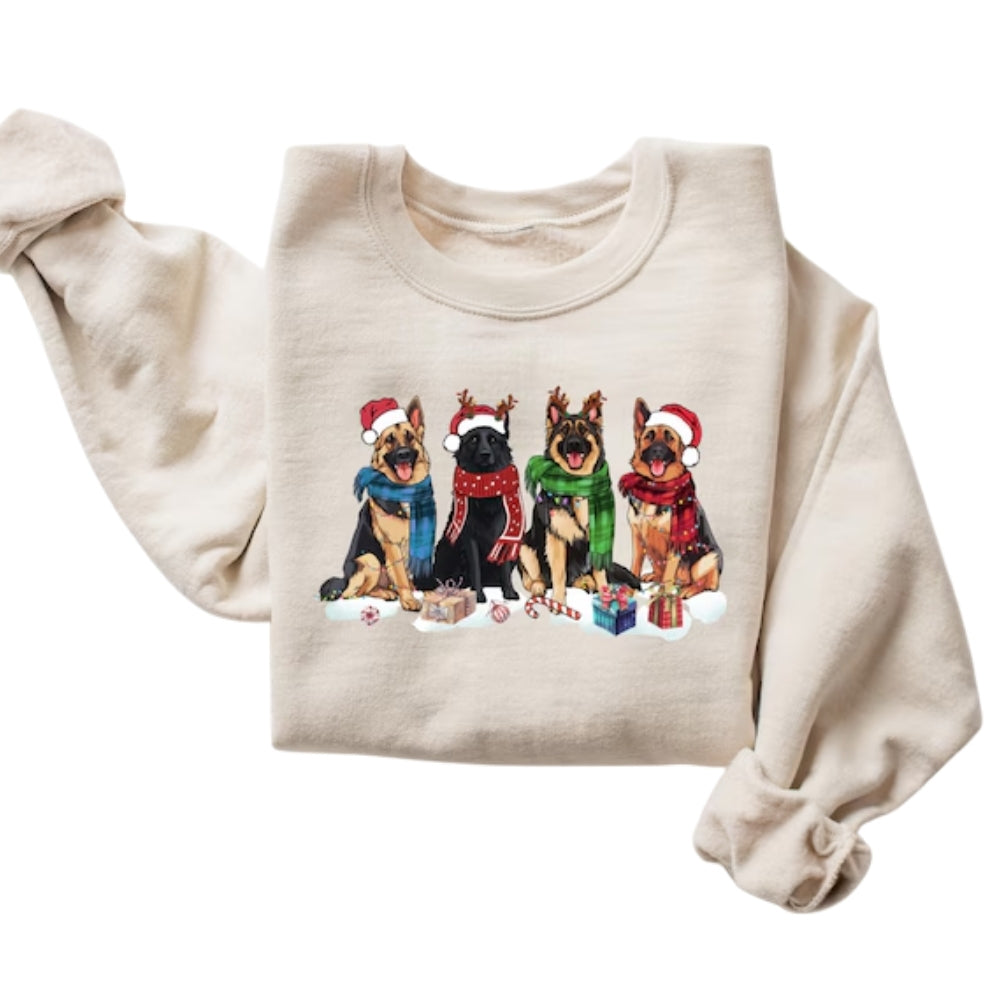 German Shepherd Christmas Sweatshirt, Christmas Dog Lover Sweatshirt 2D0613