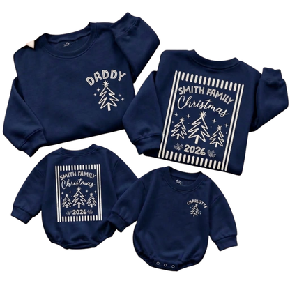 Personalized Christmas Family Sweatshirt Matching, Custom Christmas Family Sweater ET1686