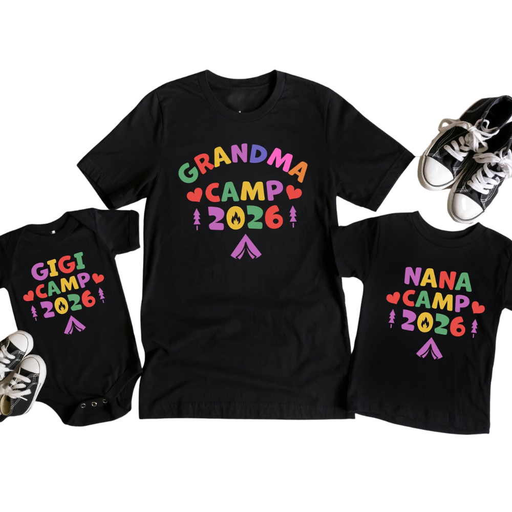 Nana Gigi Grandma Camp Custom Matching Family T Shirt, Personalized Grandma Camping Family Shirts ET1188