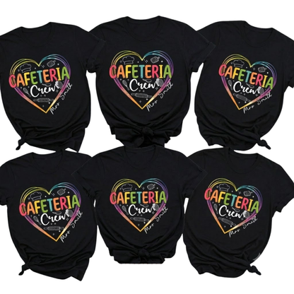 Custom Cafeteria Crew Heart Matching T Shirt, Personalized Cafeteria Lunch School Shirts ET1058