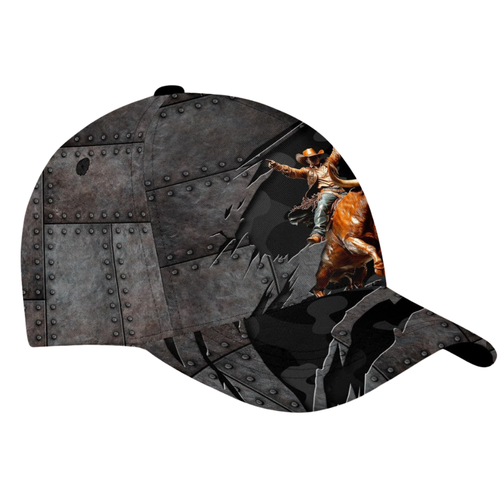 Bull Riding Custom Cowboy Baseball Cap 3D Printed, Custom Bull Riding Hat CP0561