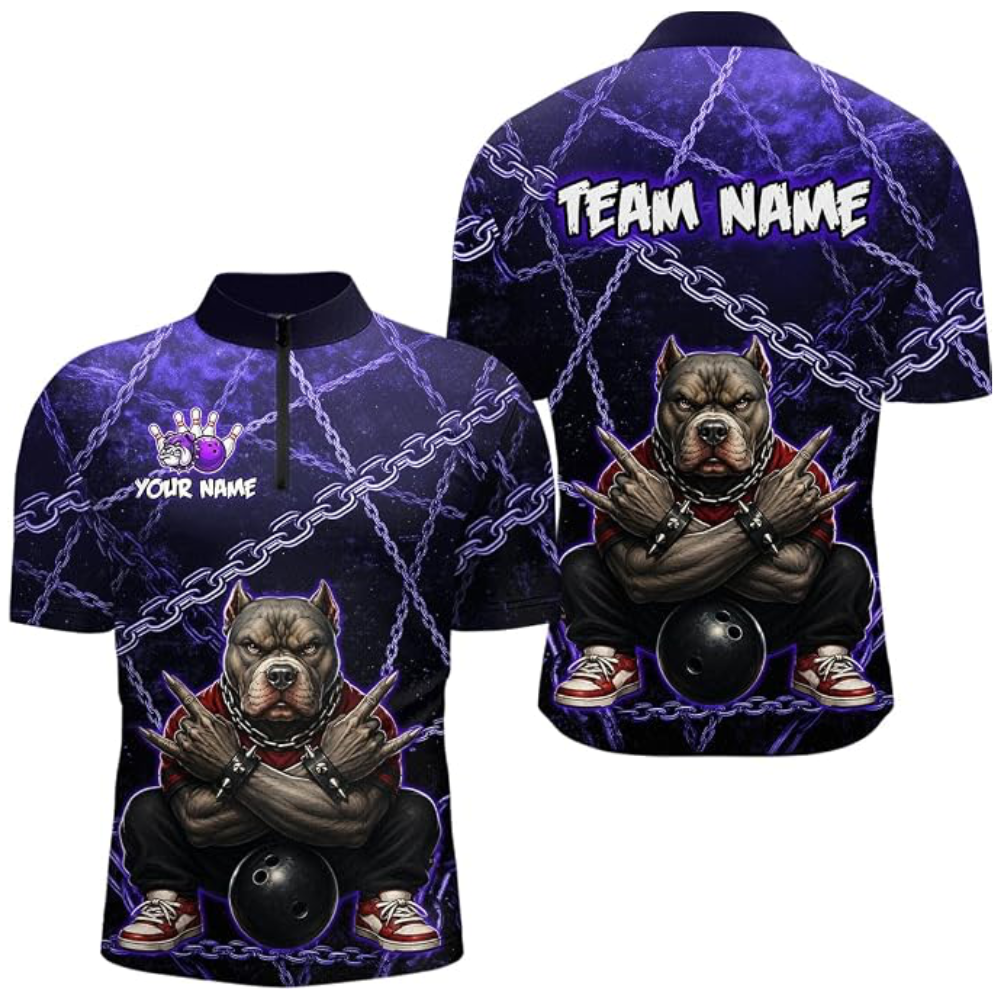 Bulldog Custom Bowling Jersey For Team, Custom BullDog Bowling Team Shirts BZ0940