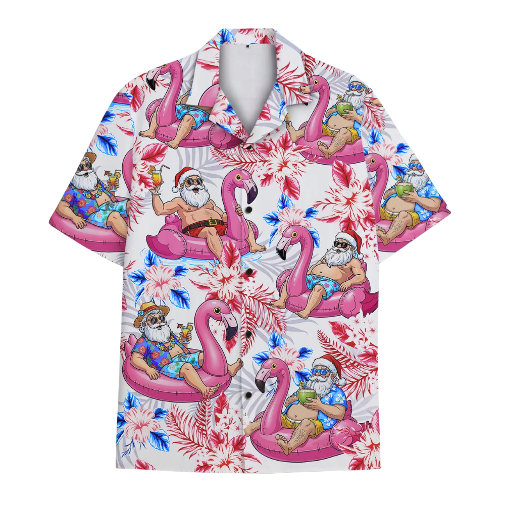 Santa Tropical Beach Hawaiian Shirt Men Women, Xmas In July Hawaiian Shirts HE0463