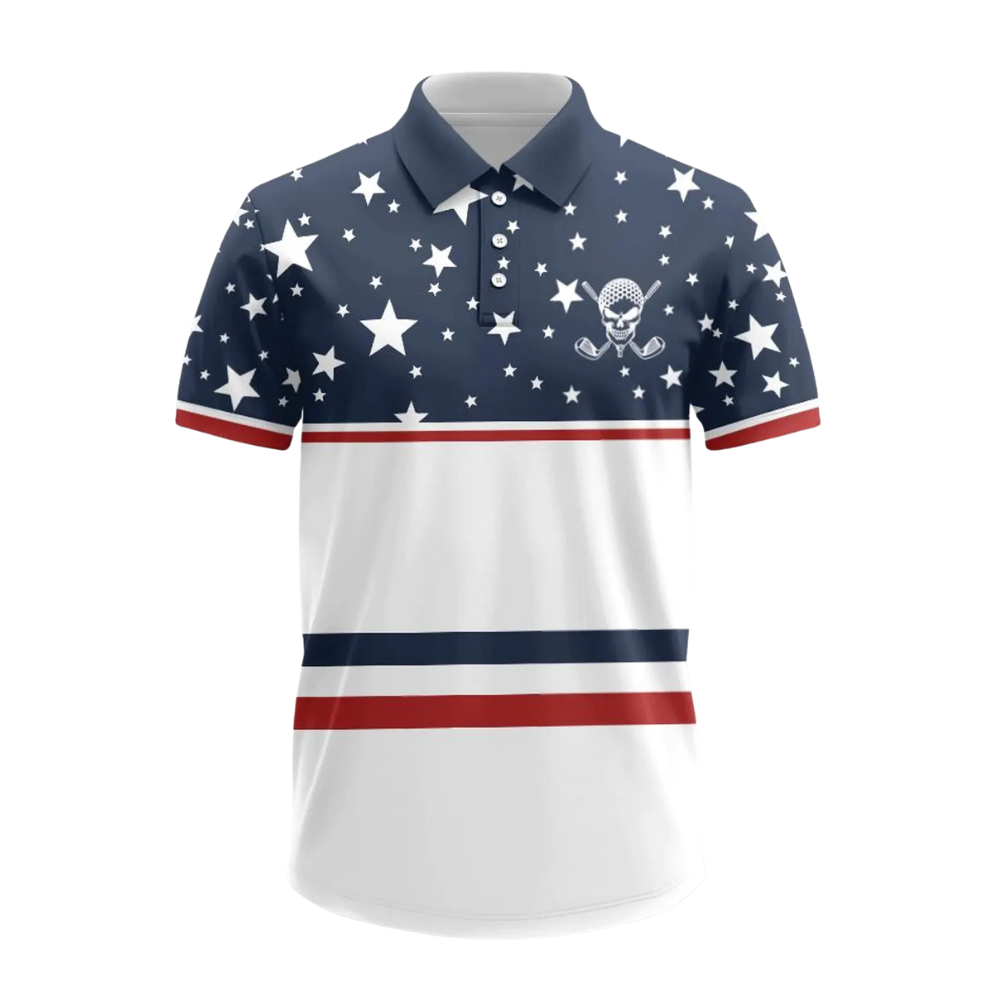 Men's I Put It In Every Hole Golf Polo Shirt USA Flag, Funny Golf Shirt Men GE0599
