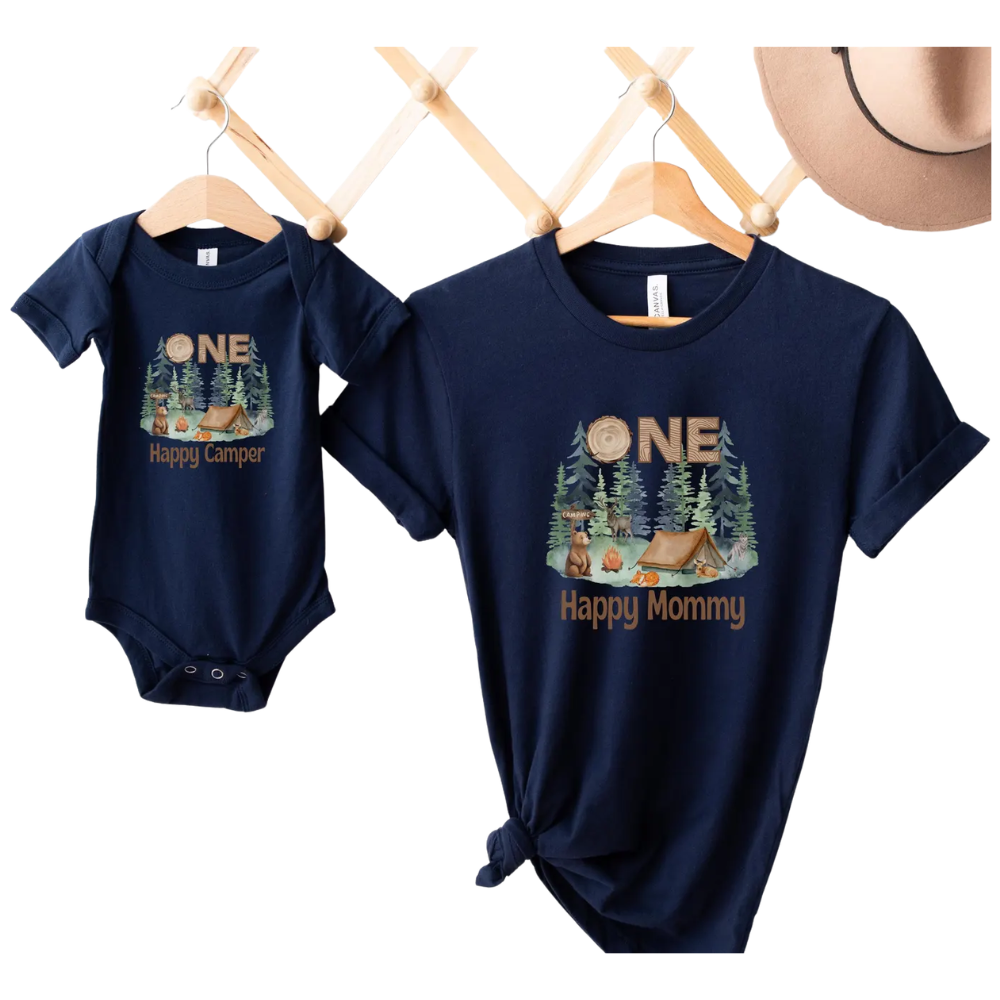 Personalized One Happy Camper First Birthday Family Matching T Shirt, Custom Camping 1st Birthday Shirts For Family ET1169