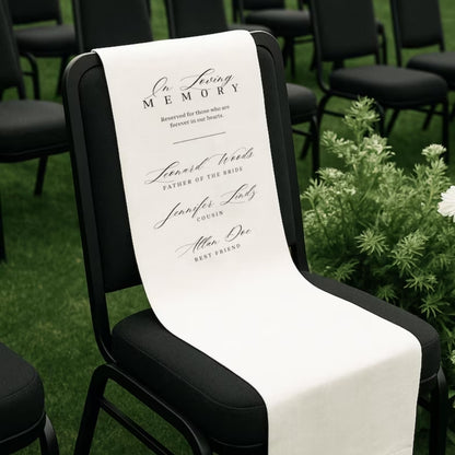 Personalized In Loving Memory  Wedding Fabric Chair, Personalized Memorial Wedding Chair Banner WD0261