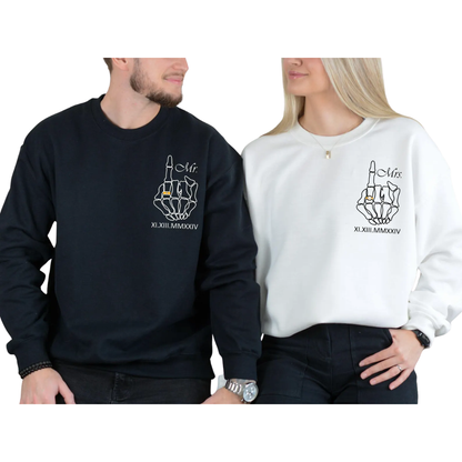 Till Death Custom Couple Skull Matching Hoodies, Custom Anniversary Couple Hoodies ET1474