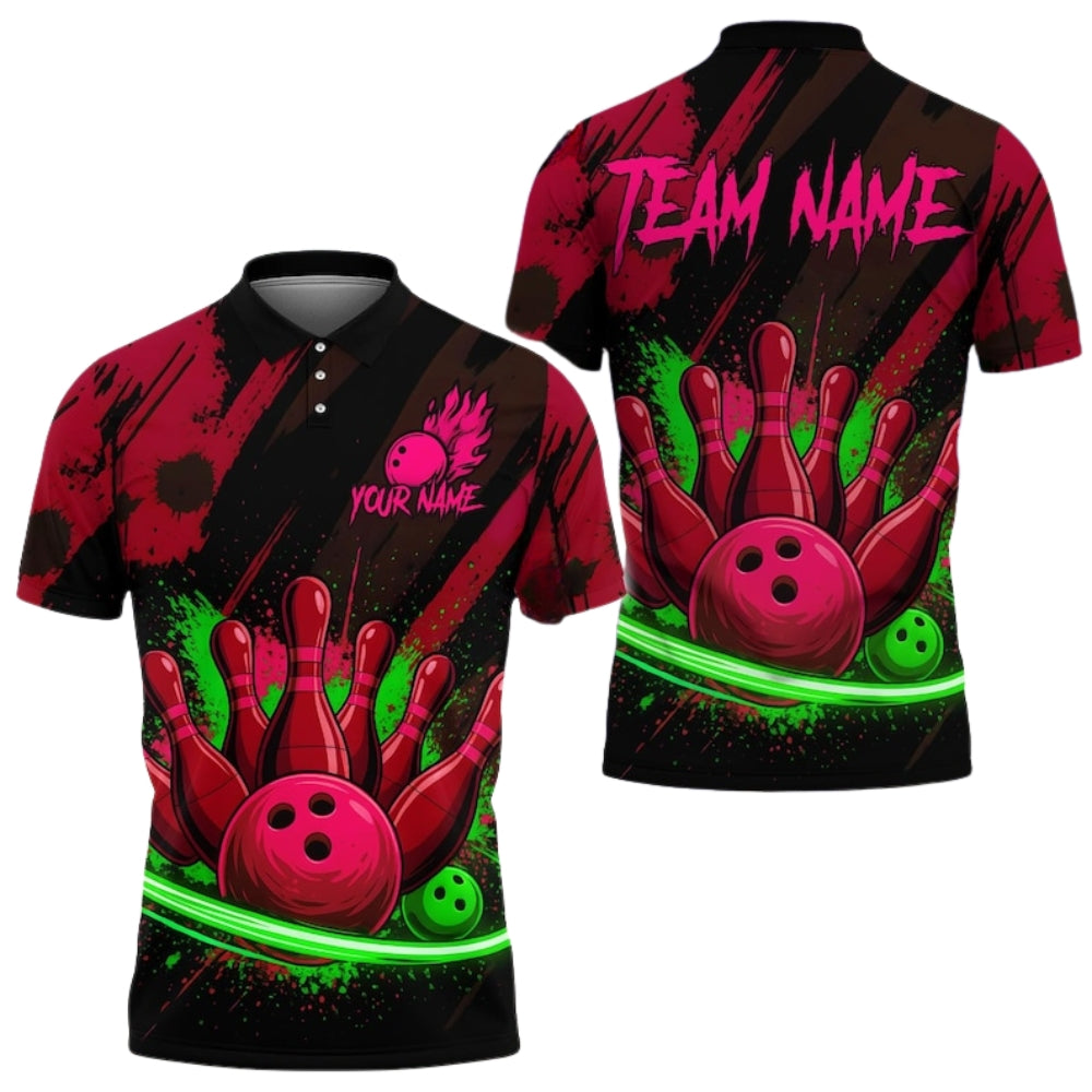 Custom Team Purple Bowling Polo Shirt For Mens, Custom Bowling Shirts BE0142