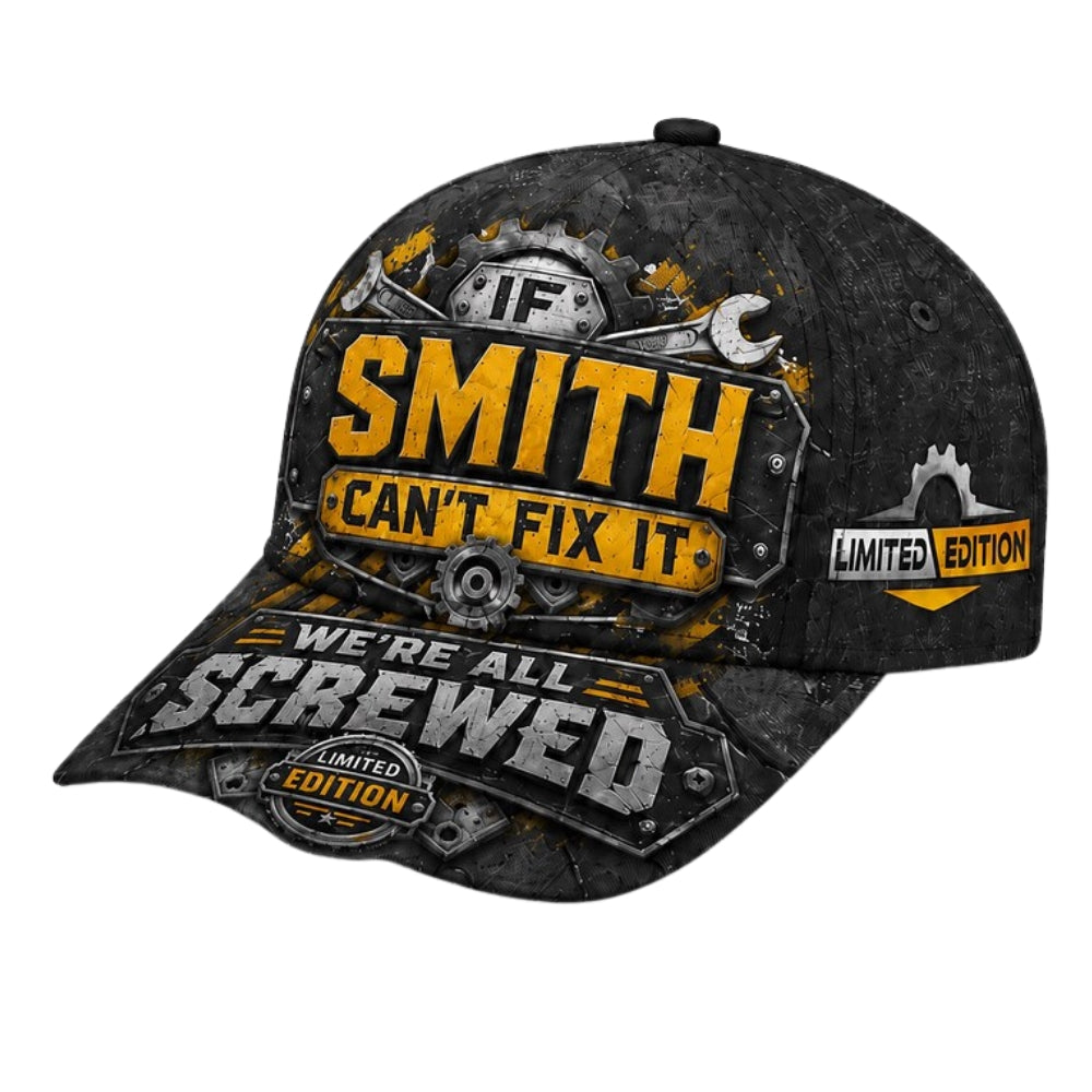 If Your Name Can't Fix It We're Screwed Custom Mechanic Baseball Cap, Personalized Funny Mechanic 3D Printed Cap CP0507