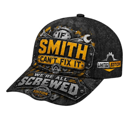 If Your Name Can't Fix It We're Screwed Custom Mechanic Baseball Cap, Personalized Funny Mechanic 3D Printed Cap CP0507