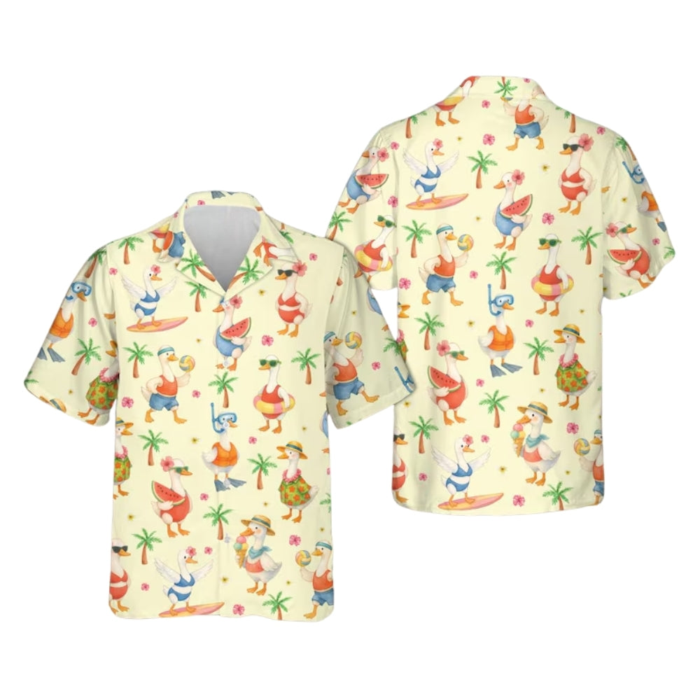 Funny Silly Goose Beach Hawaiian Shirt Men Women, Goose Hawaiian Shirts HE0210