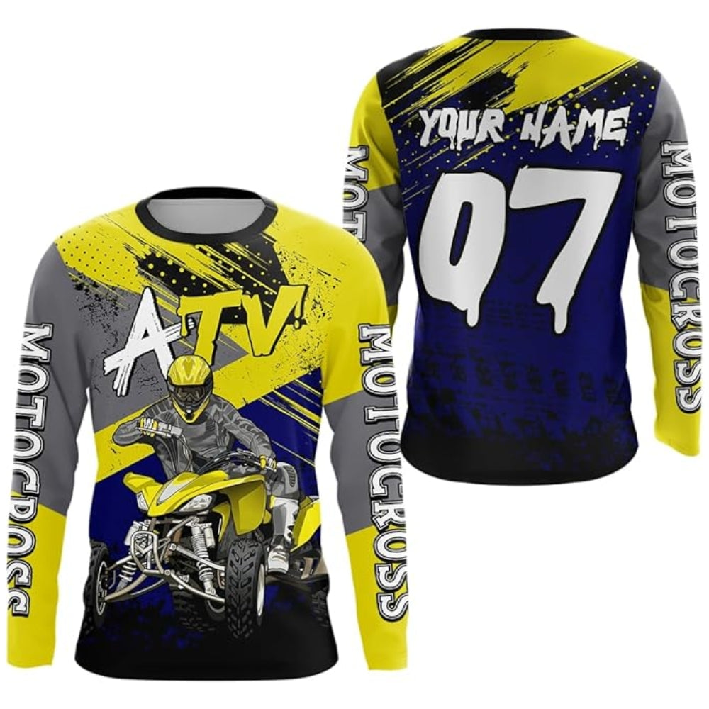 Custom ATV Motocross Jersey Long Sleeve For Men, Personalized ATV Shirts MZ0096
