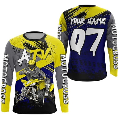 Custom ATV Motocross Jersey Long Sleeve For Men, Personalized ATV Shirts MZ0096