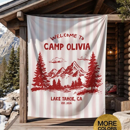Custom Welcome To Camp Bachelorette Banner, Custom Camping Bachelorette Banner WD0428