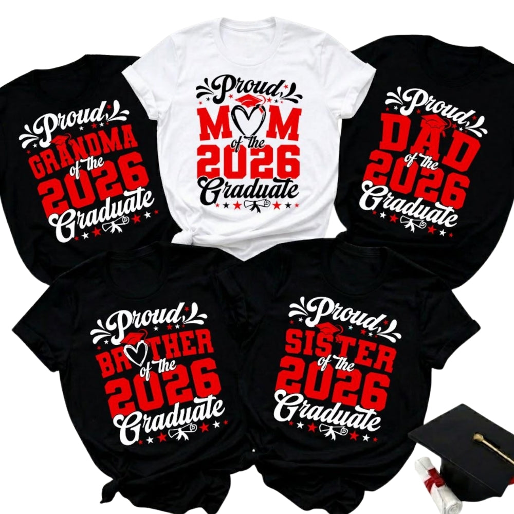 Proud Of The Graduate Custom Matching Family T Shirts, Personalized Graduation Family Matching Shirts ET0279