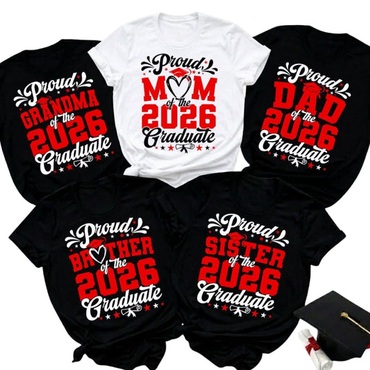 Proud Of The Graduate Custom Matching Family T Shirts, Personalized Graduation Family Matching Shirts ET0279